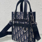 Christian Dior Safari North-South Mini Tote Bag Dark Blue